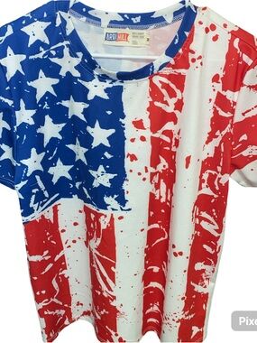 Men's Short Sleeve American Flag Tee - Red, White & Blue
